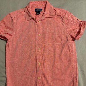 Polo Ralph Lauren Red Short Sleeve Shirt Boys Size 6